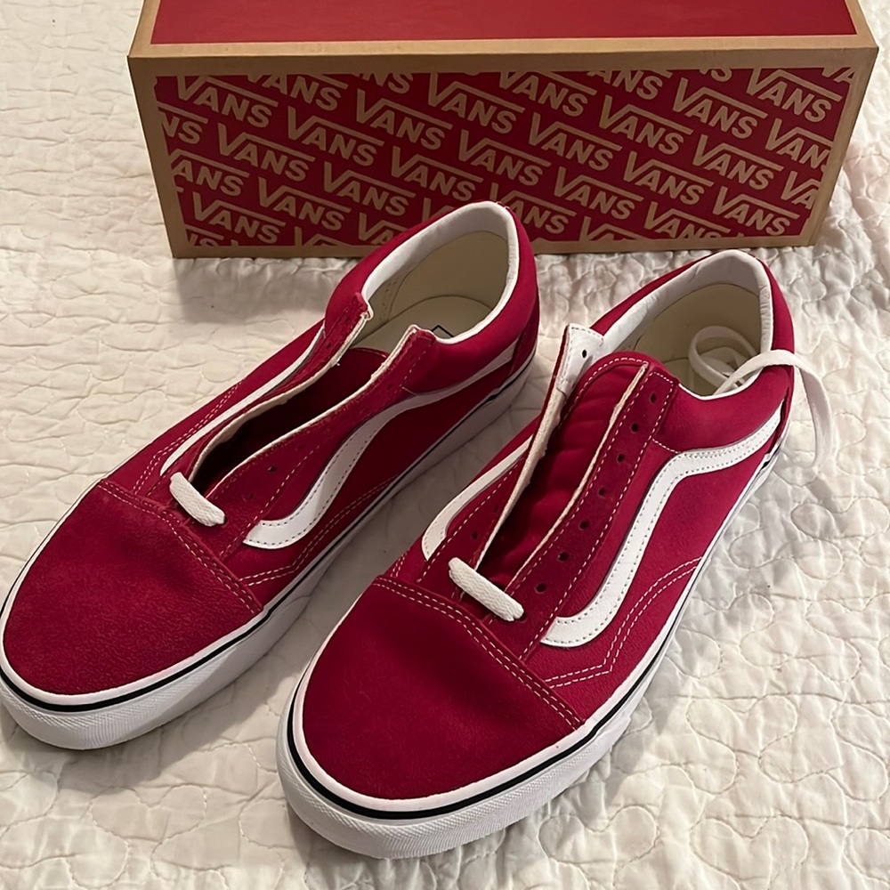 Red old skool vans
